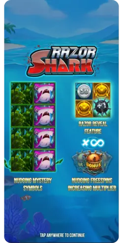 Basisspiel mit Walzen im Razor Shark