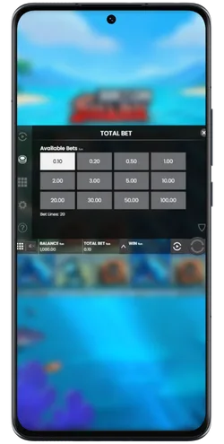 Einsatzhöhe im Razor Shark Slot auf Smartphone einstellen